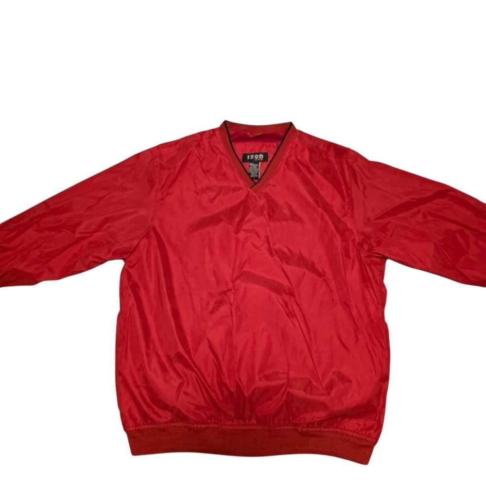 IZOD Red V-Neck Pullover Jacket